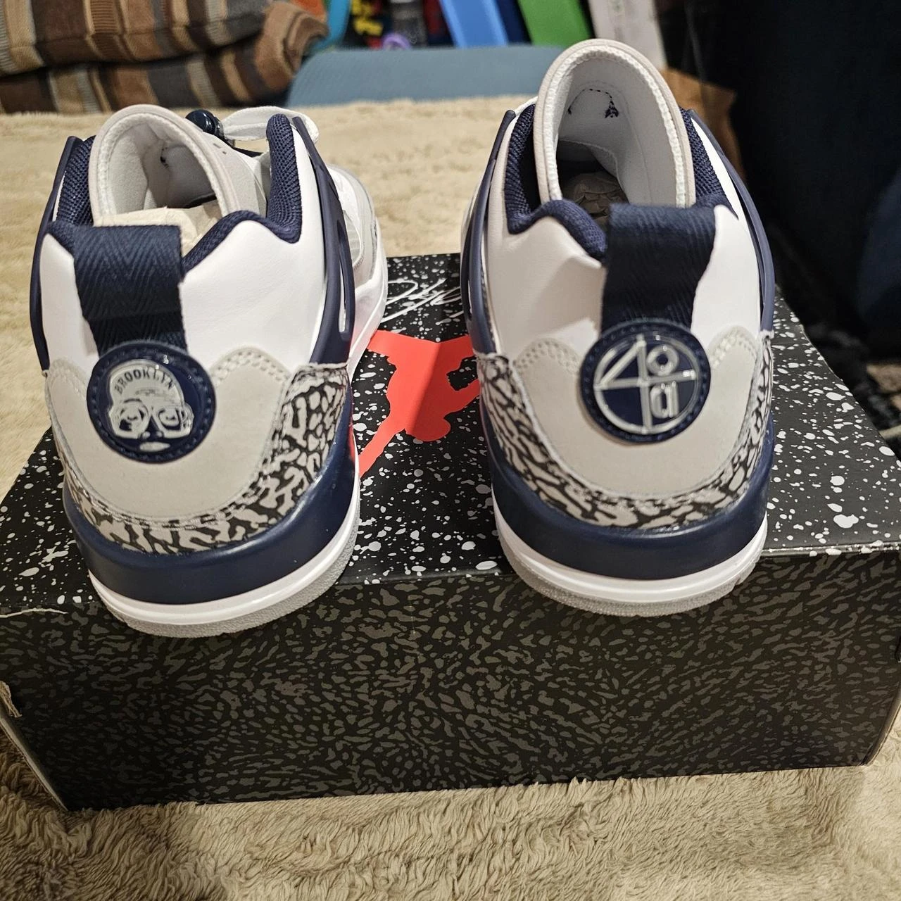 Brand New Jordan Spizike Low (White Midnight Navy) - photo 5