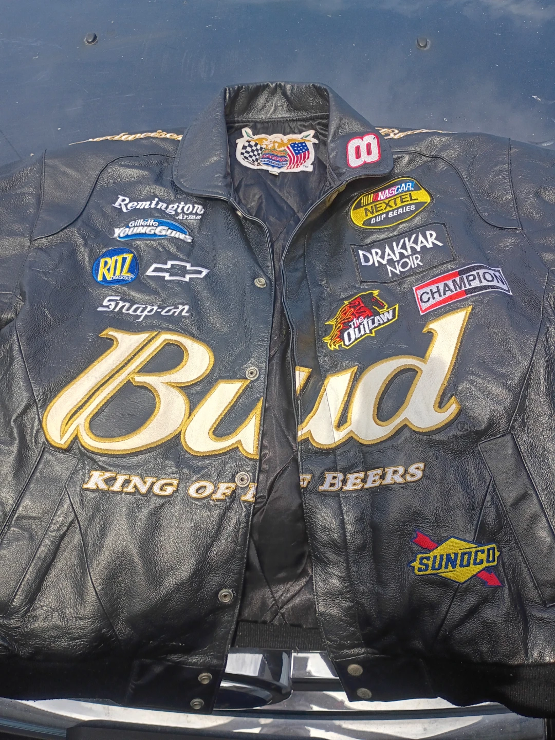 Jeff Hamilton Budweiser NASCAR Leather Jacket