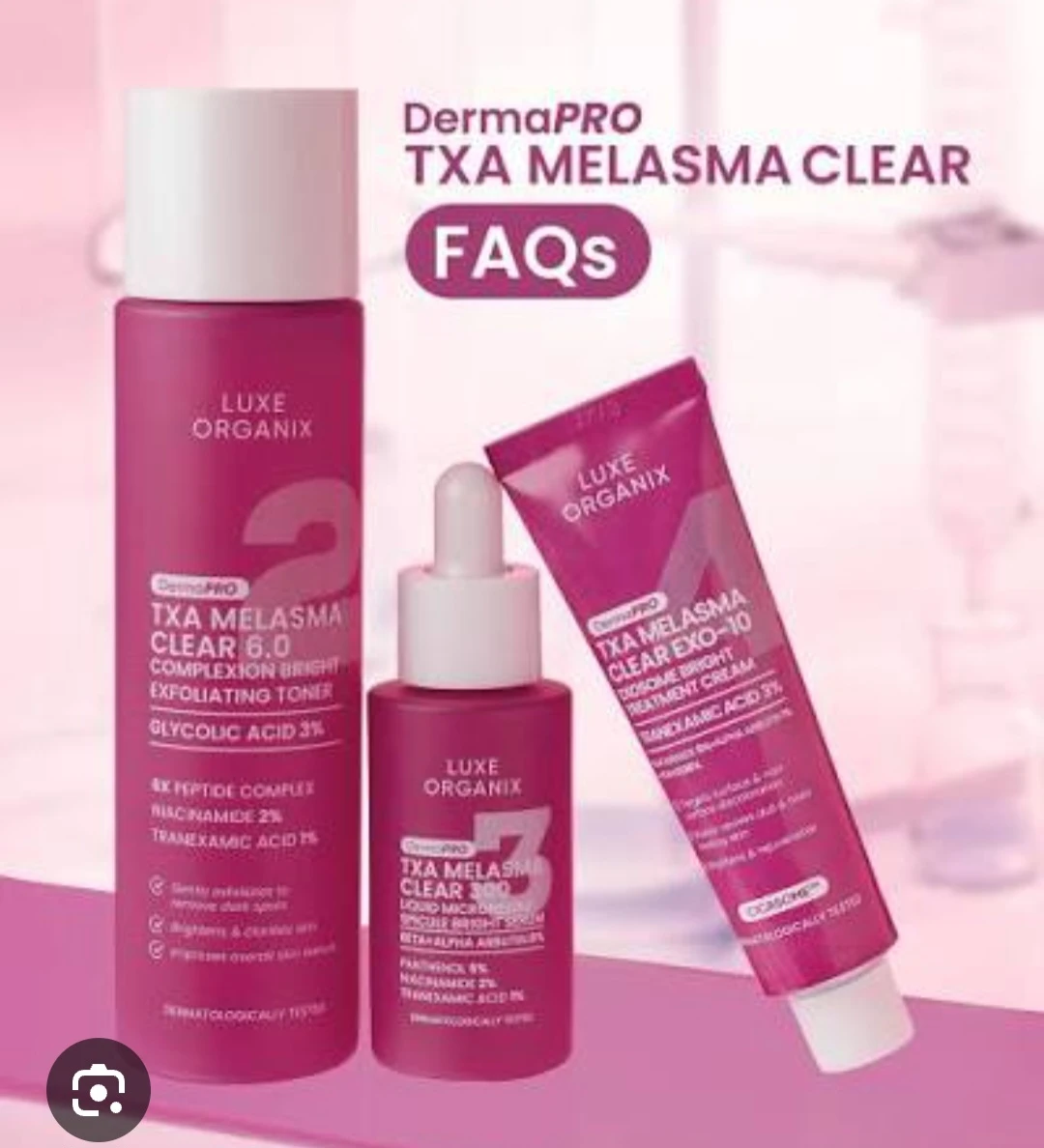 Luxe Organix DermaPro TXA Melasma Clear 3-Piece Set