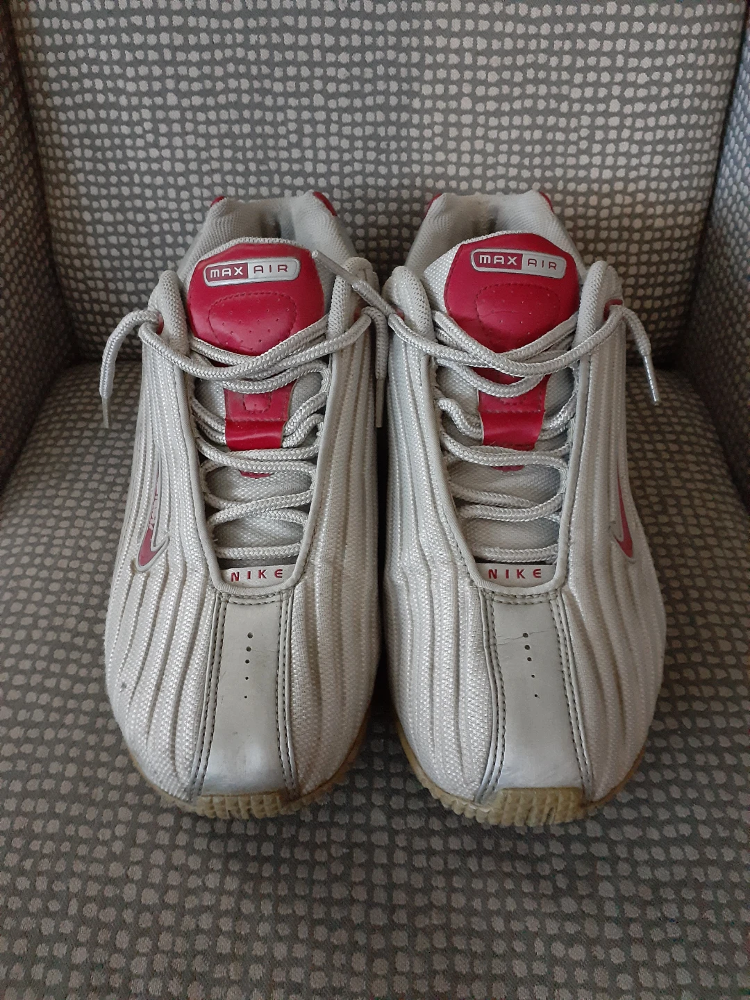 Nike Max Air Sneakers Silver and Red Vintage Y2K Size US10 - photo 3