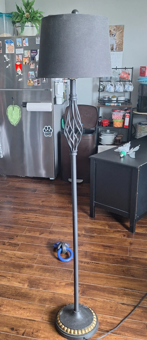 Black Floor Lamp with Pull Chain