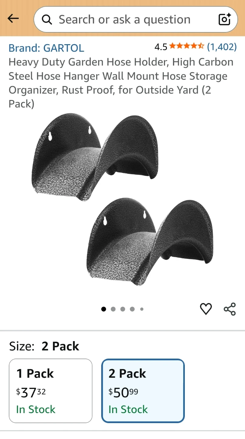 Heavy Duty Garden Hose Holder - 2 Pack
