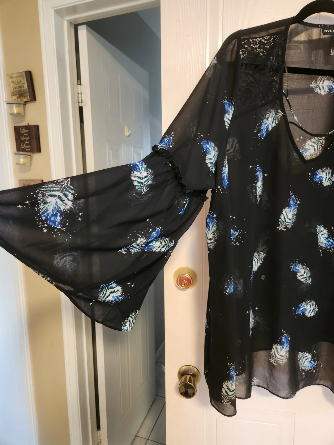 Love & Legend Feather Print Blouse - photo 2