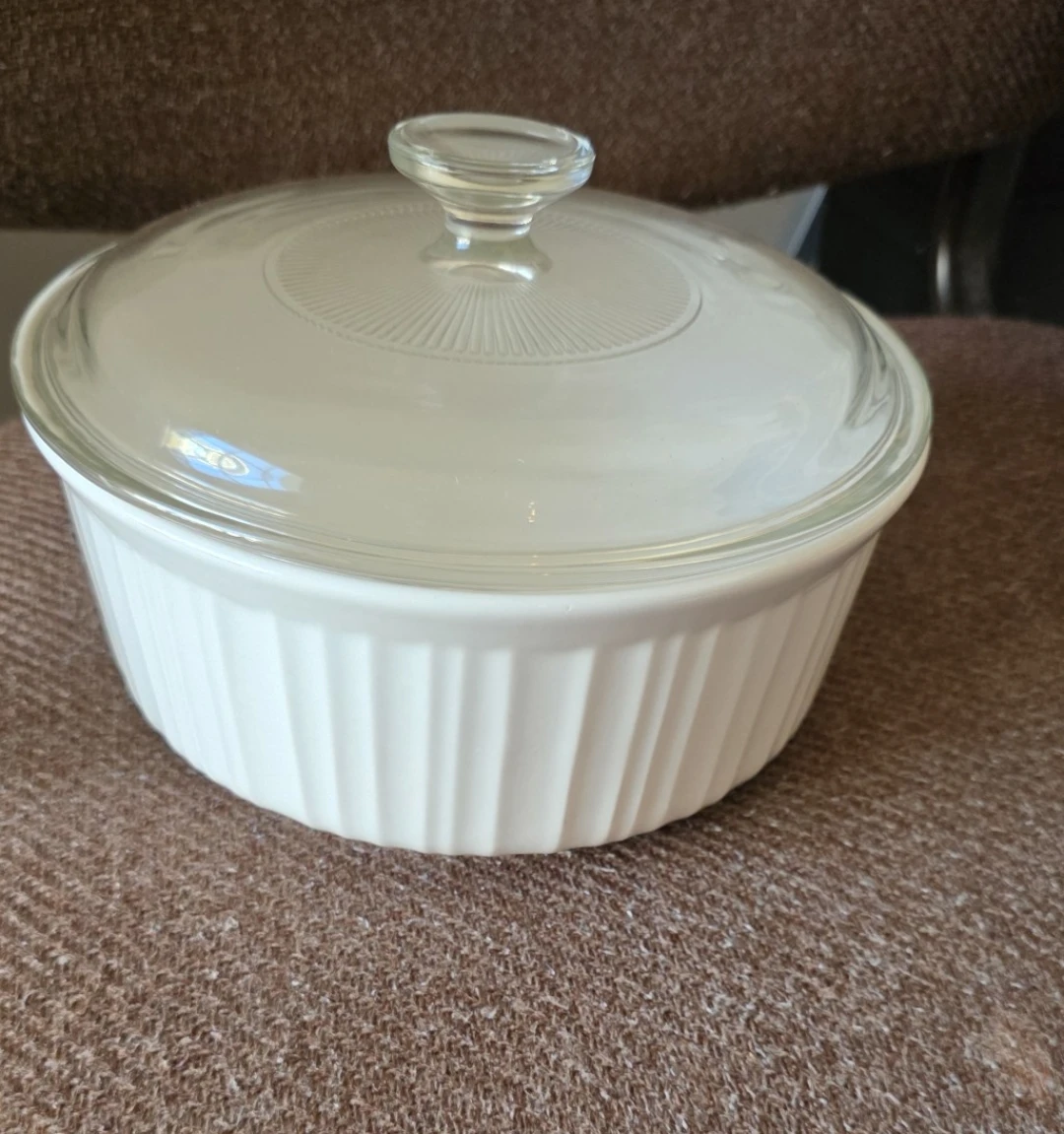CorningWare French White Stoneware Casserole Dish