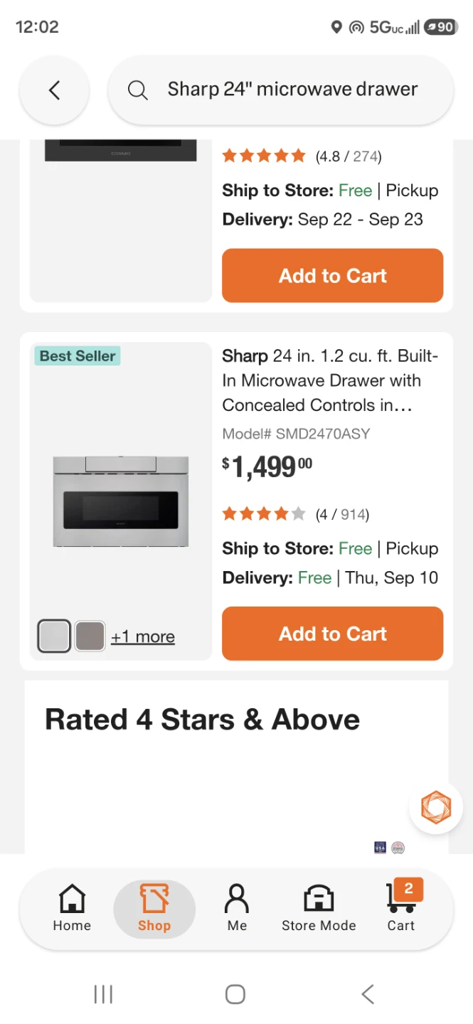 New Sharp 24 inch Built-In Microwave Drawer