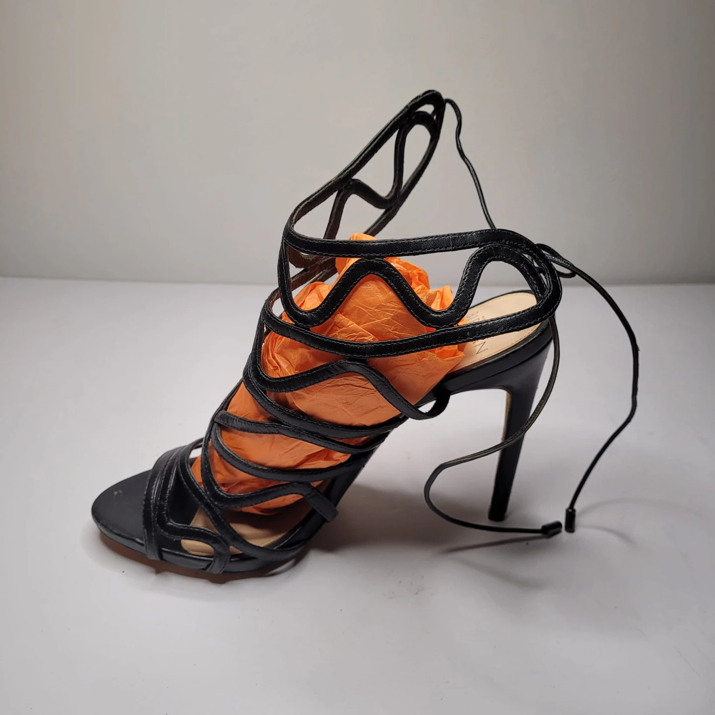 Alexandre Birman Black Lace-Up Heels Size 38 - photo 4