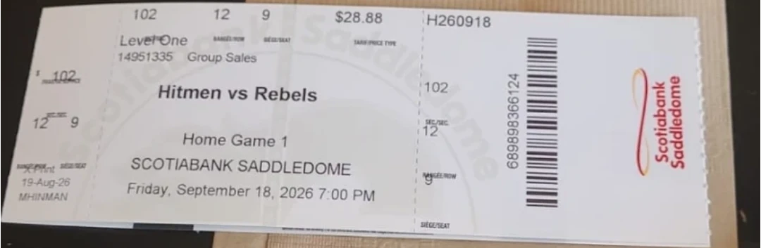 2 Hitmen vs Rebels Game Tickets - Sept 18, 2026 - photo 2