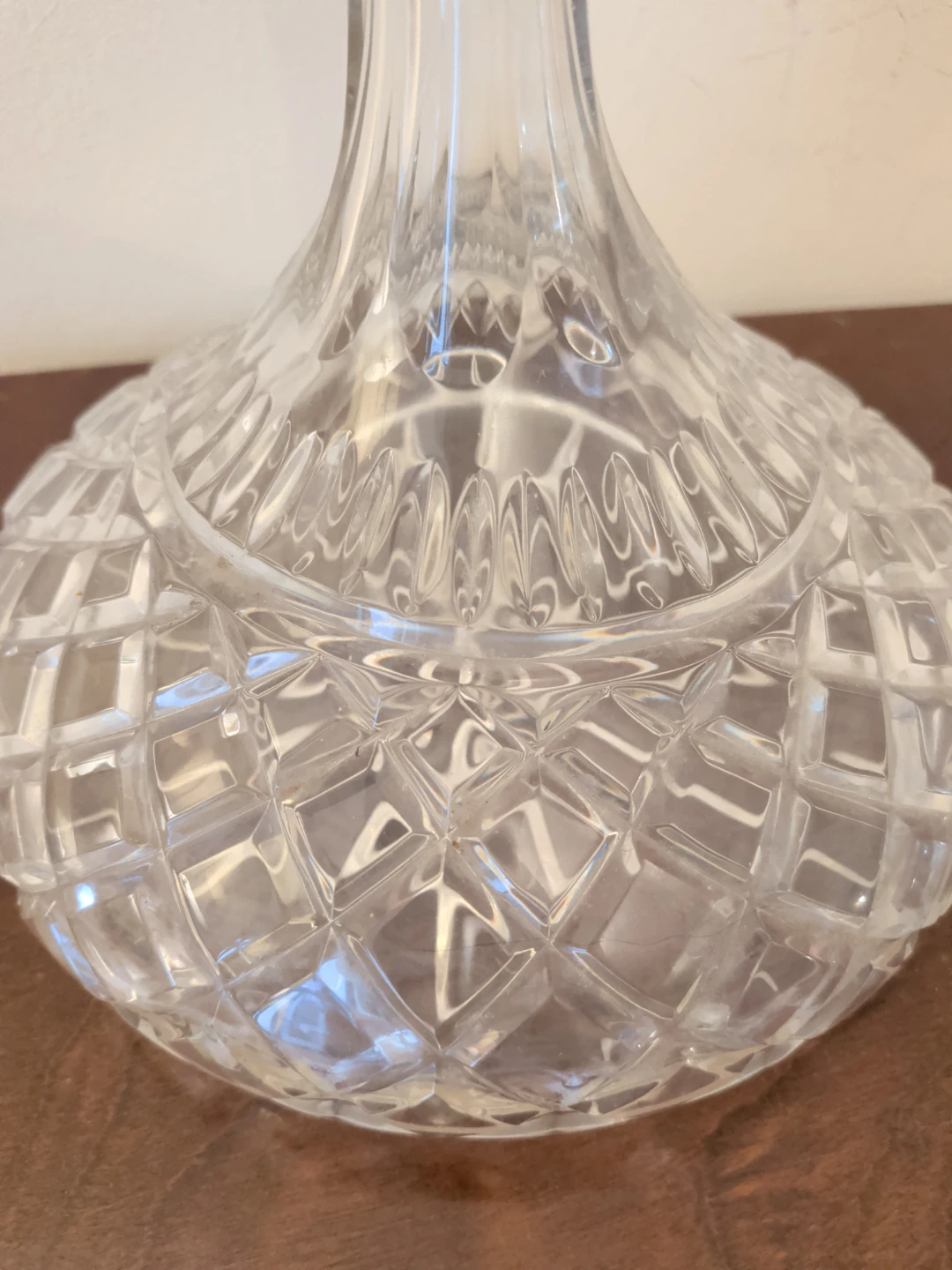 Crystal Cut Glass Decanter with Stopper - photo 3