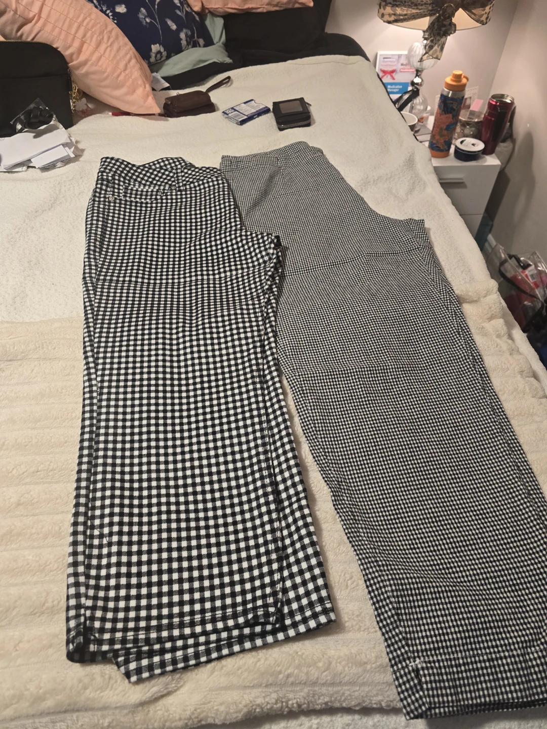 Two pairs of checkered dress pants