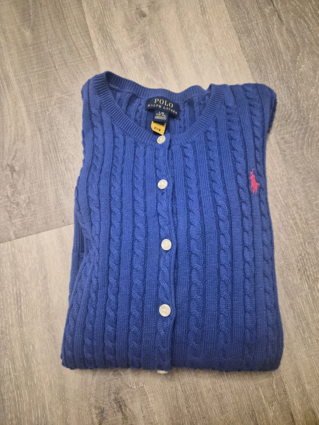 [GIRL SIZE LARGE] Polo Ralph Lauren Blue Cable-Knit Cardigan
