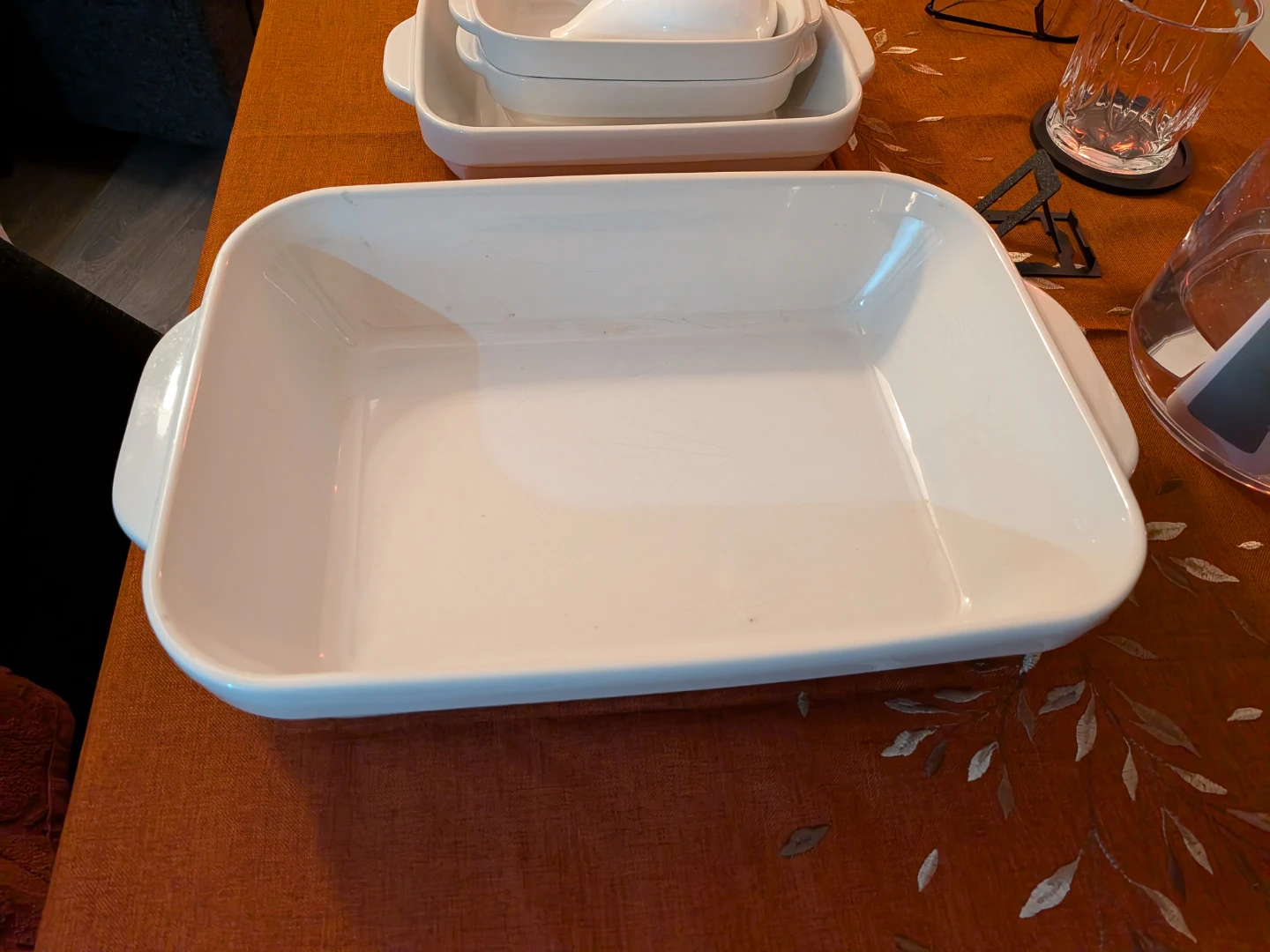 Set of 4 white ceramic baking dishes - photo 4