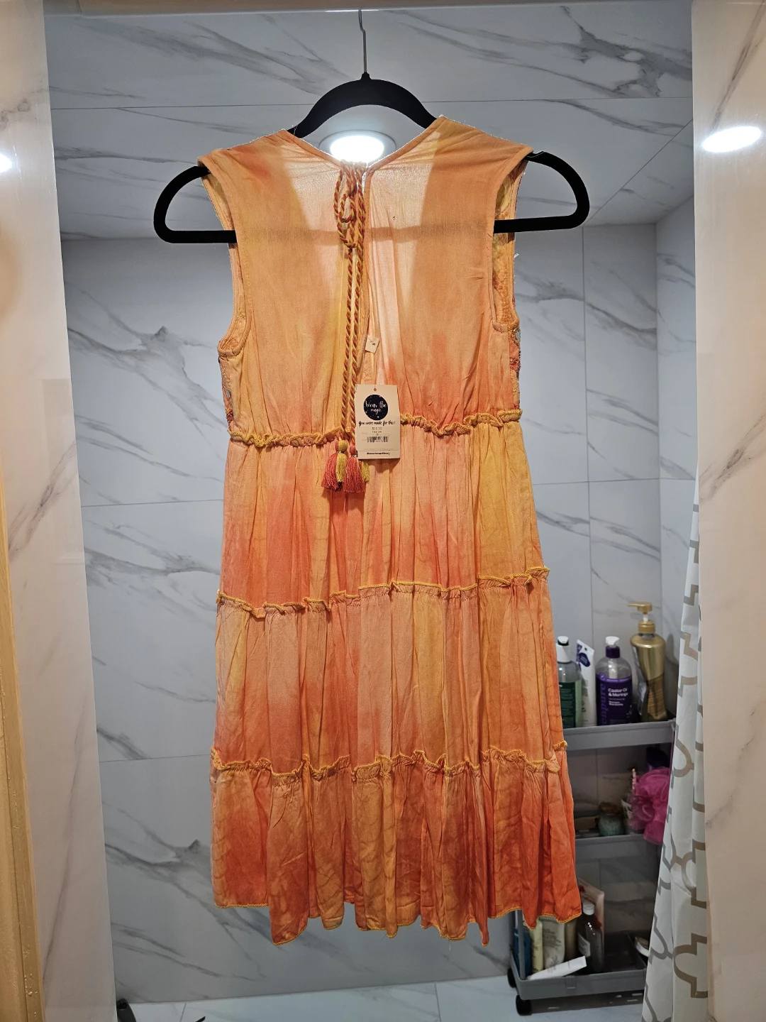 Moon River Orange Tie-Dye Dress Size Small - photo 2