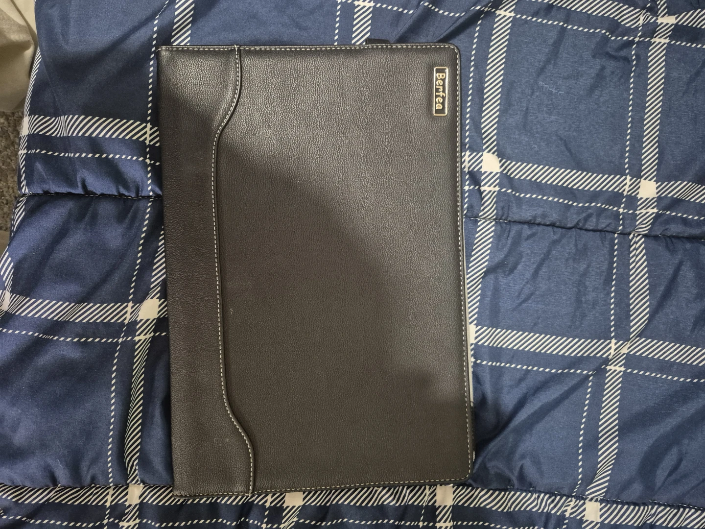 15" Black  leather  Laptop Sleve/Case by Berfea