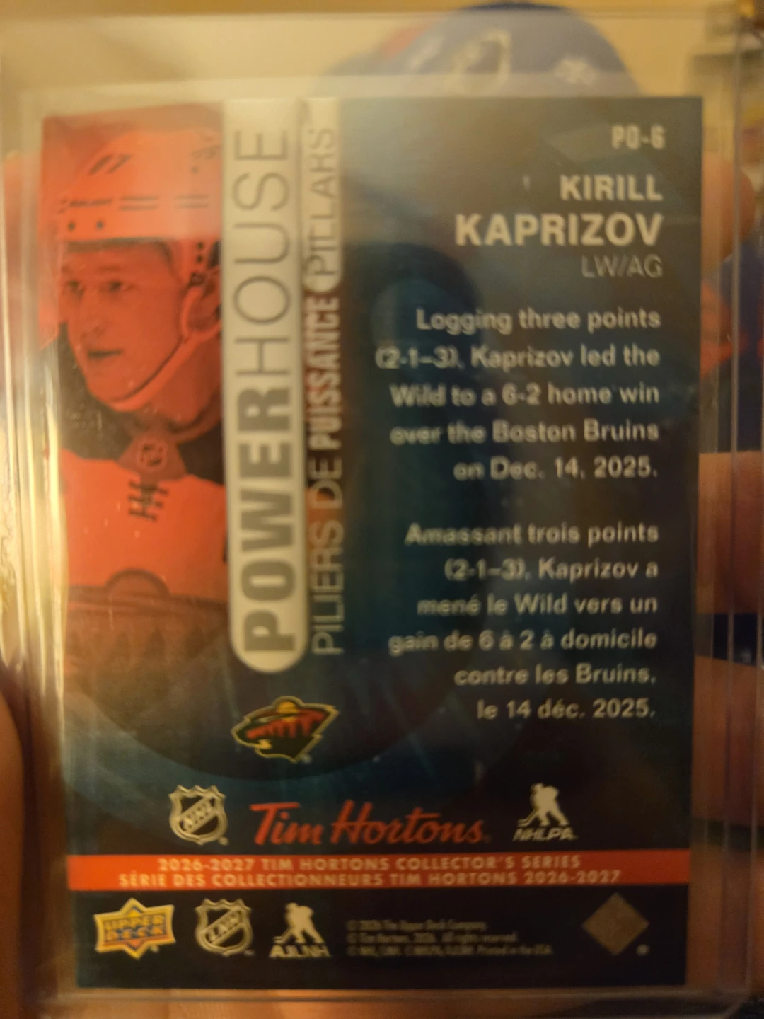 Kirill Kaprizov Powerhouse Card 2026-2027 - photo 2