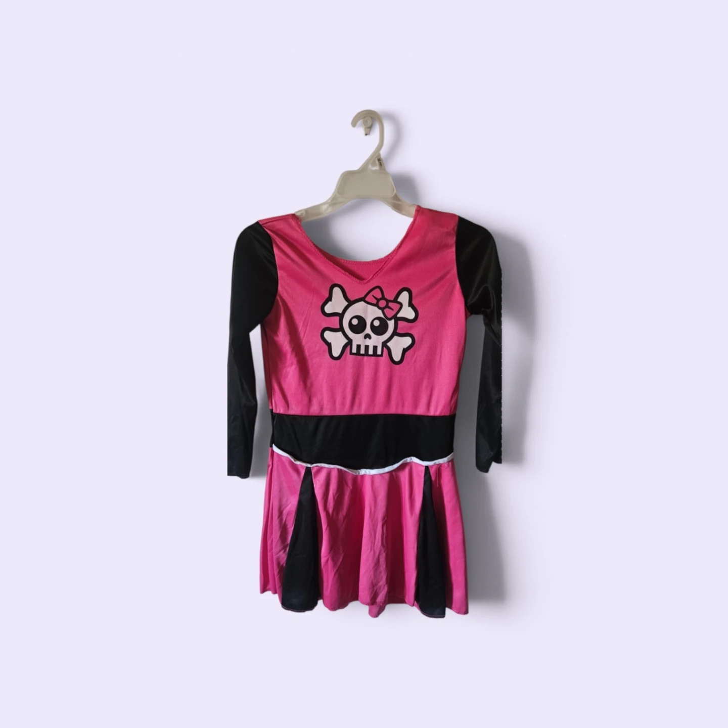 Pink and Black Skull Print Dress