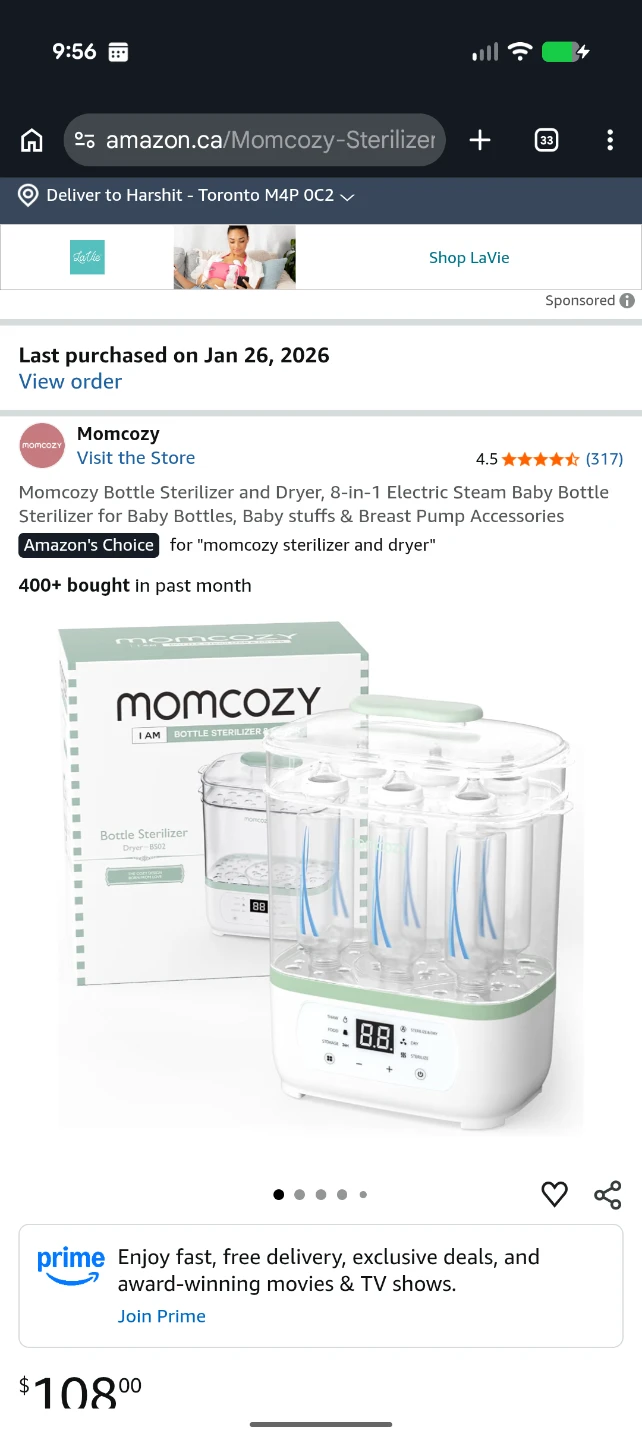 Momcozy 8-in-1 Electric Steam Baby Bottle Sterilizer and Dryer