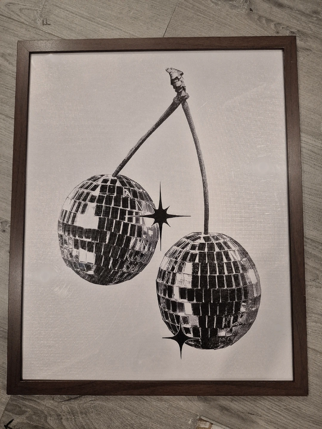 Framed Disco Cherry Wall Art Print on Canvas