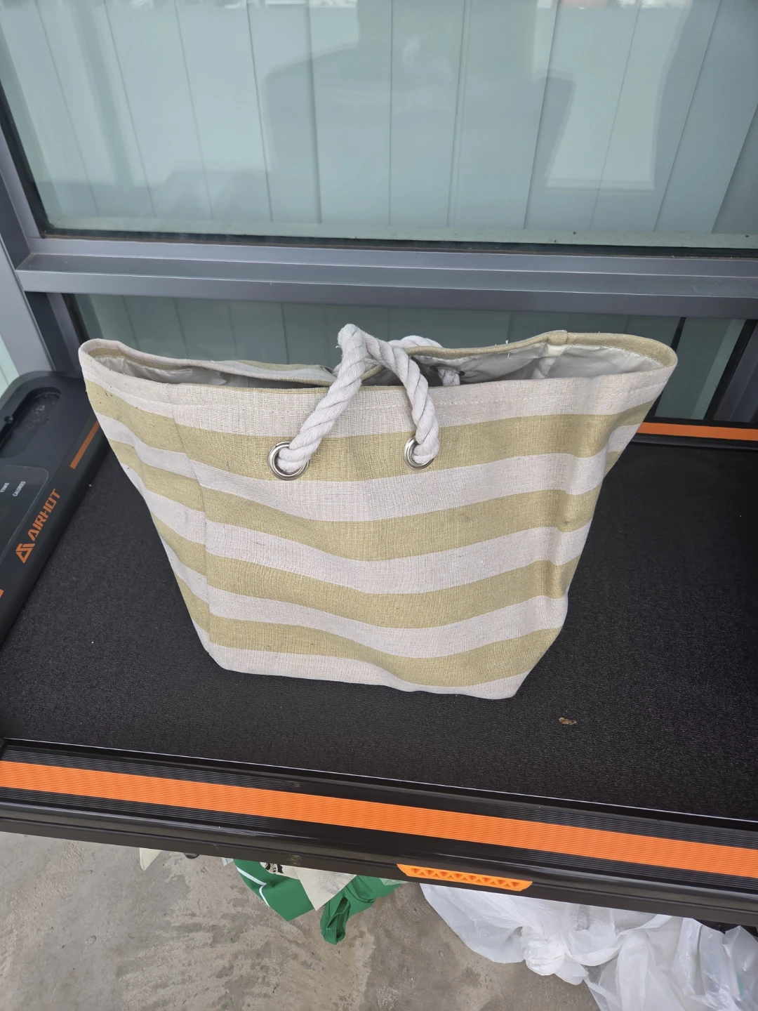 Striped Tote Bag with Rope Handles - photo 4