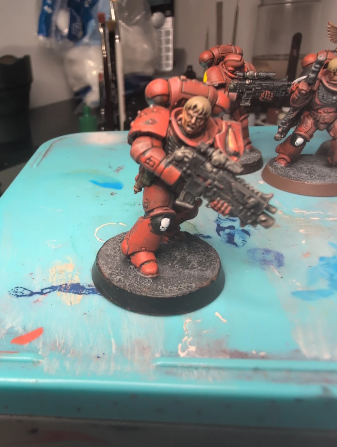 Warhammer 40k -  Blood Angels  Intercessors x5 - Magnet bases - photo 2