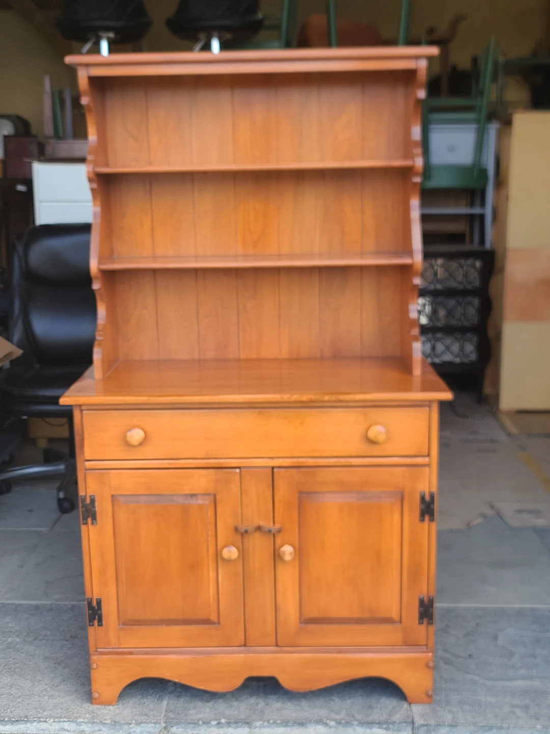 Vilas Solid Wood Maple Hutch / Cabinet with Bookshelf