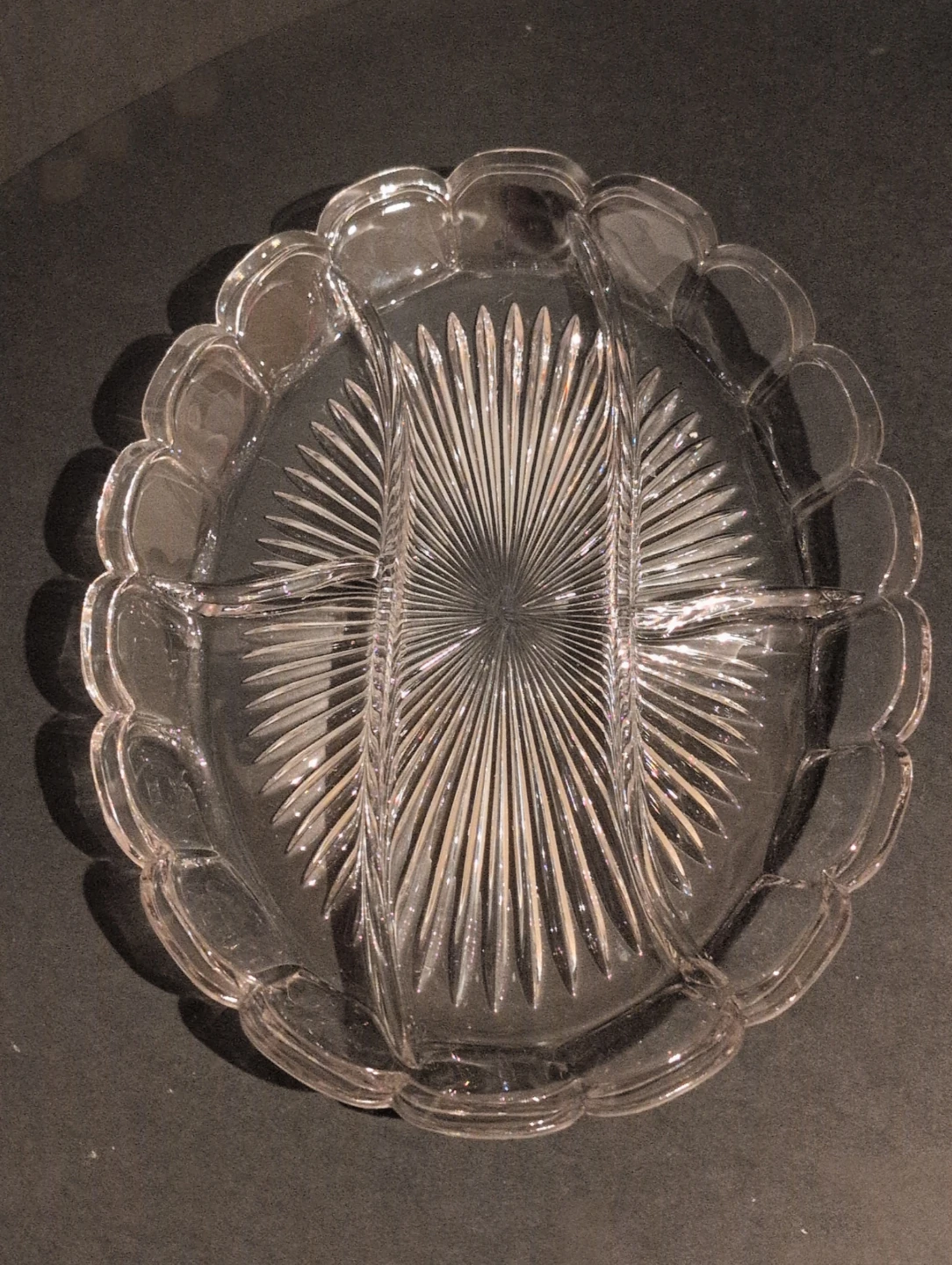 Vintage Old Williamsburg, AH Heisey Divided Serving platter