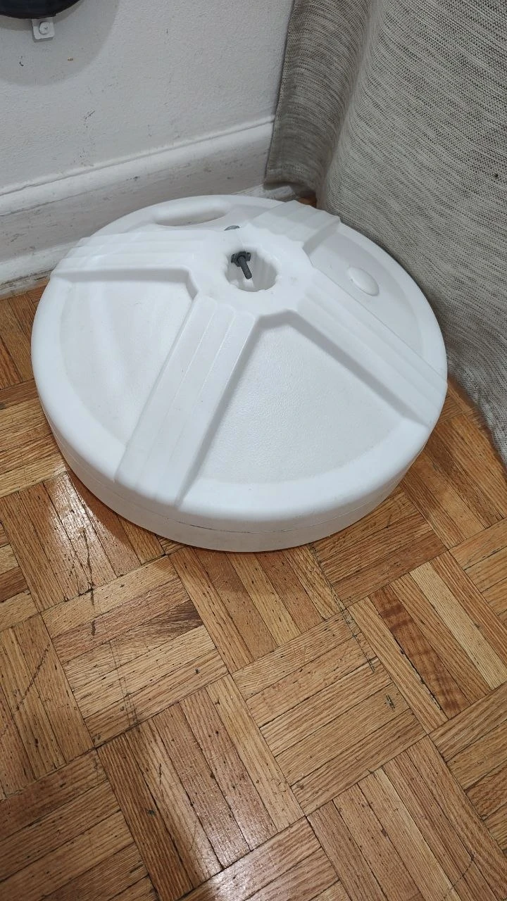 US Weight Durable Fillable Umbrella Base for Patio Table, White