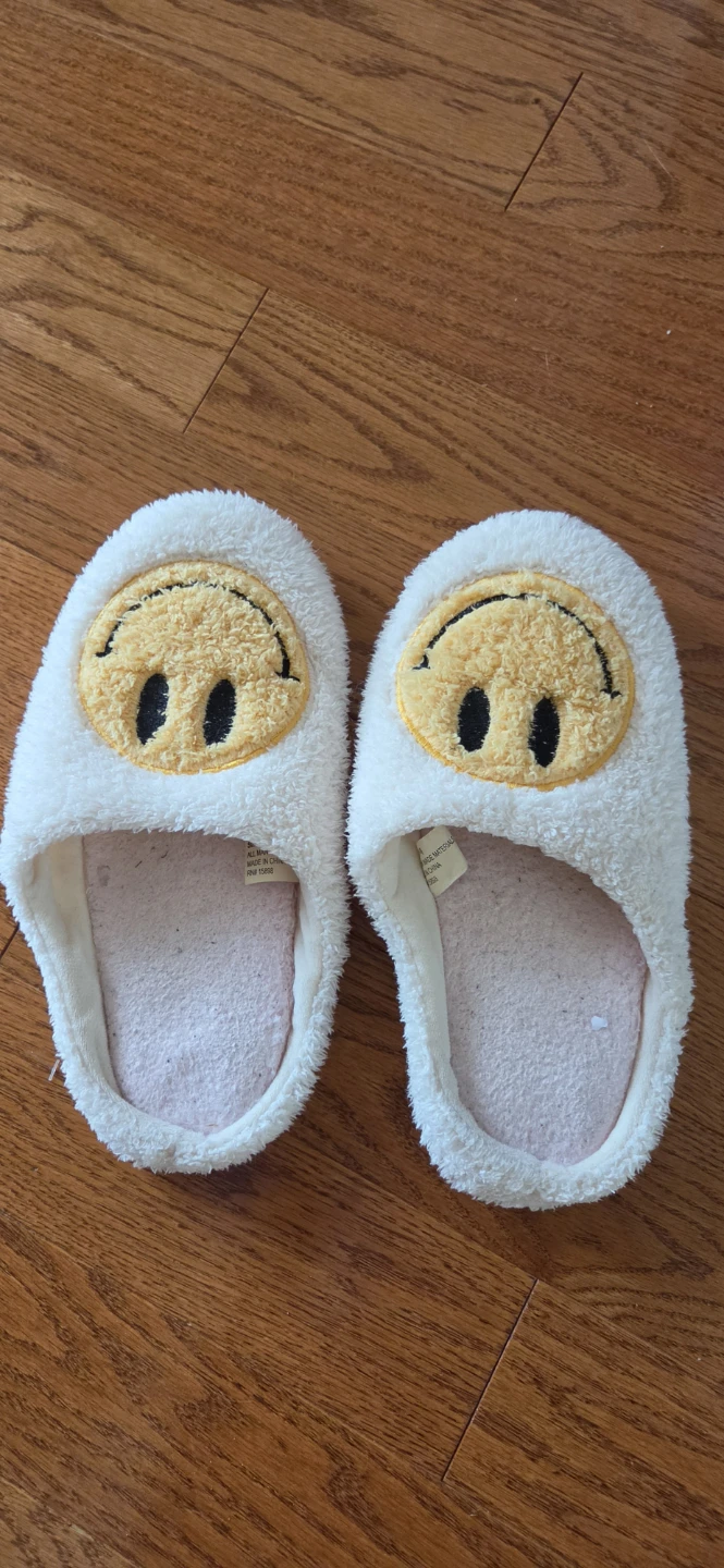 Smiley Face Plush Slippers