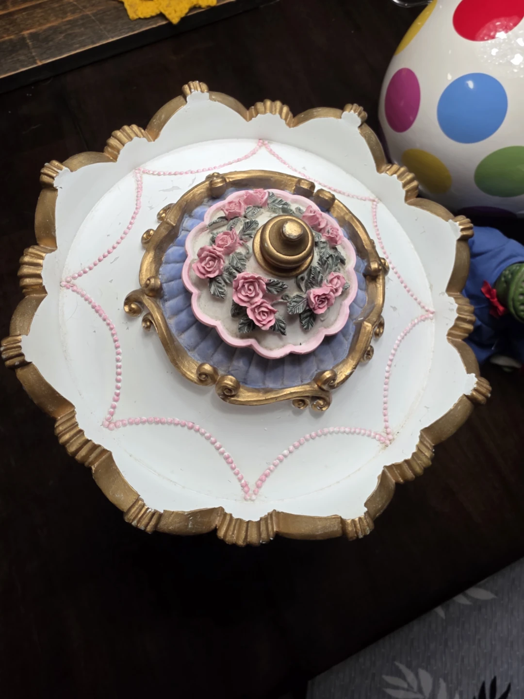 Vintage Rose Carousel Musical Figurine - photo 4