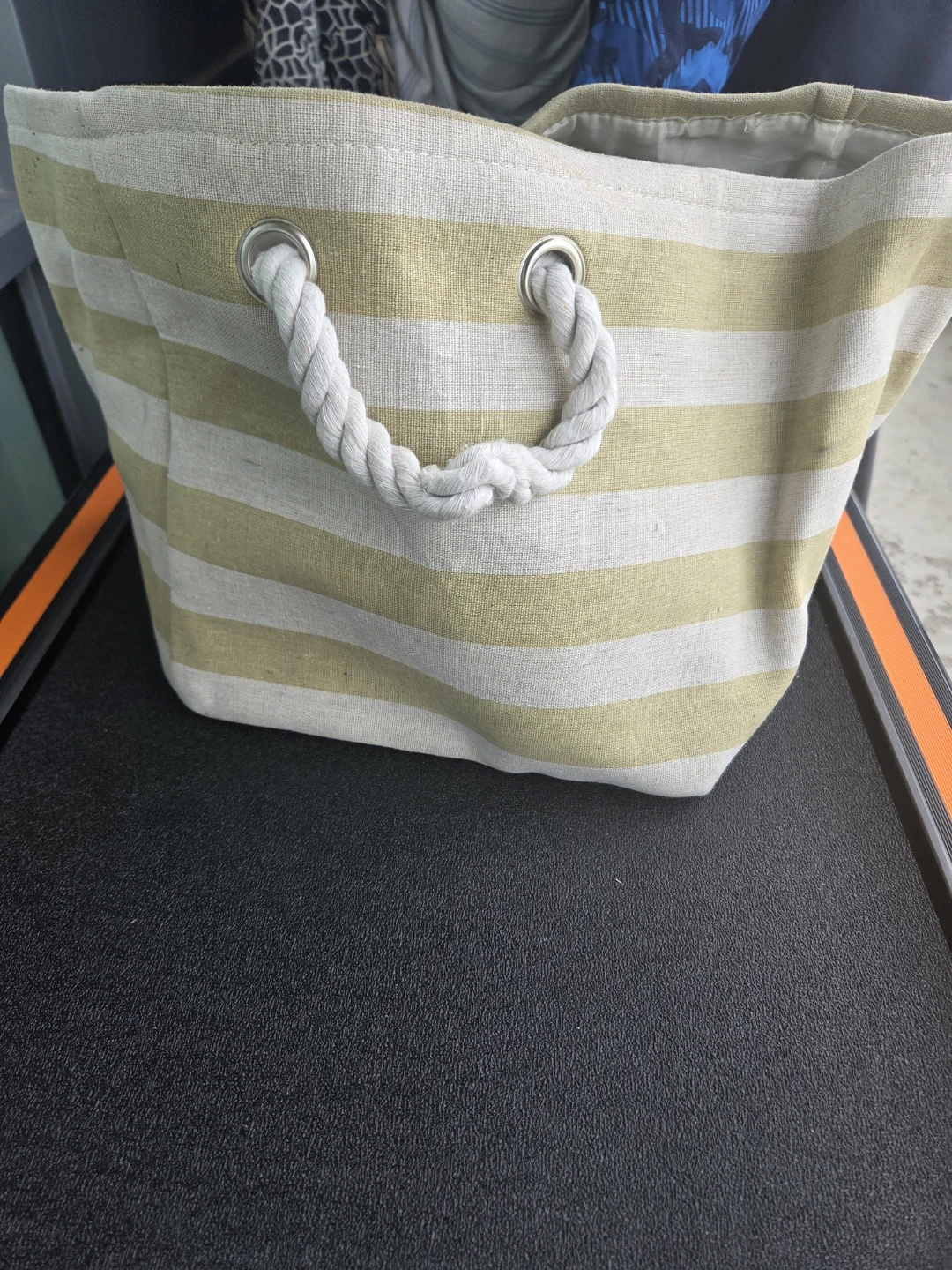 Striped Tote Bag with Rope Handles - photo 2