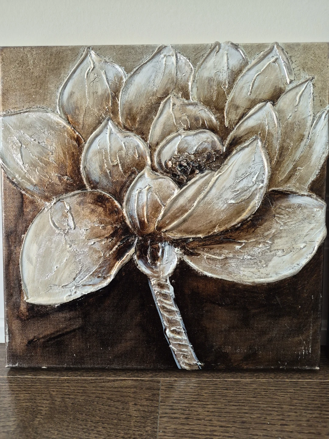 Textured Lotus Flower Wall Art Set (2 Pieces) - photo 2