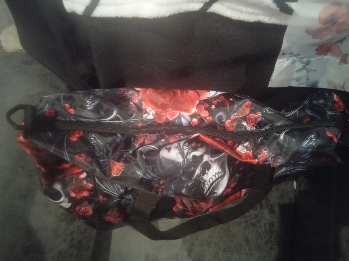 SUN LOVE BABY skull and rose print duffle bag - photo 2