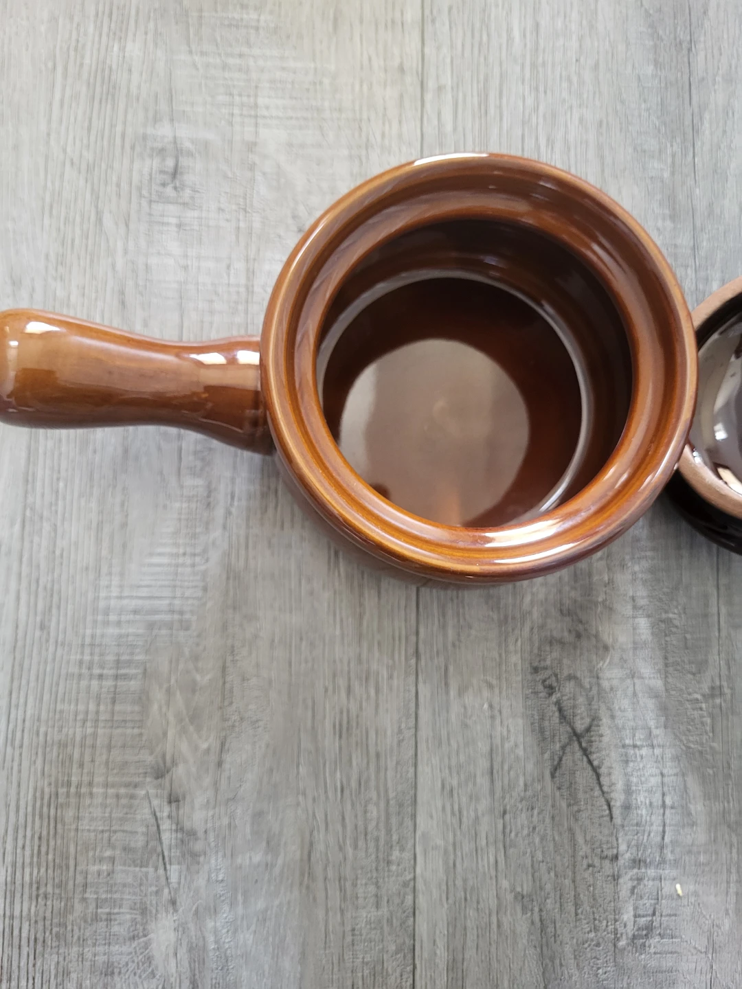 Brown Ceramic Soup Crock with Lid - photo 4