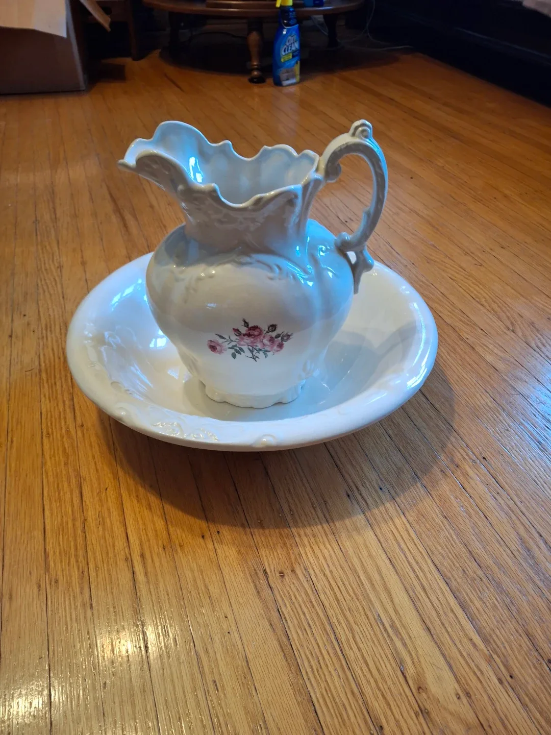Vintage Ceramic Wash Basin and Pitcher Set