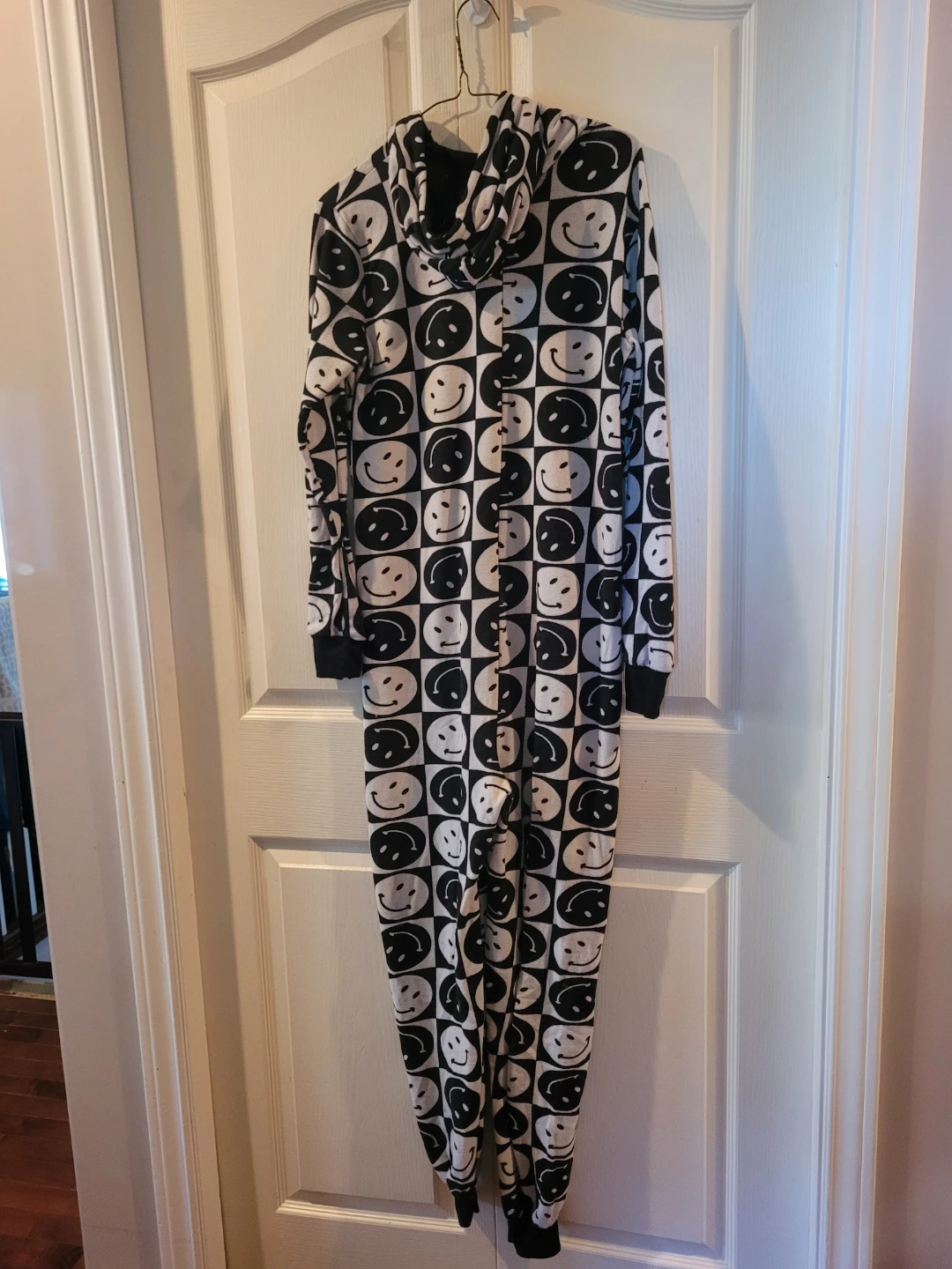 Black and White Smiley Face Onesie
