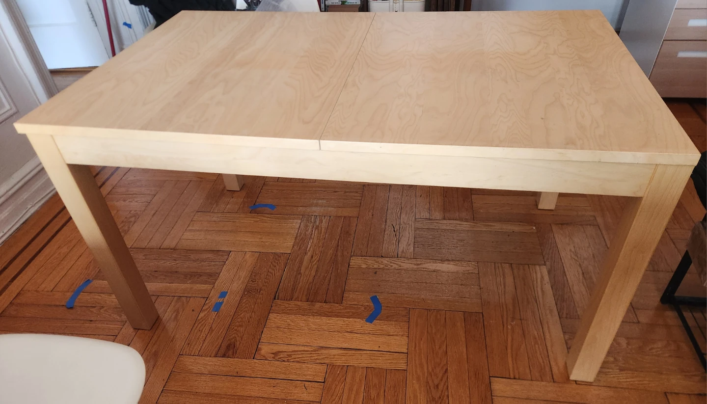 Ikea Bjursta expandable dining table (seats 4-6, up to 10!)