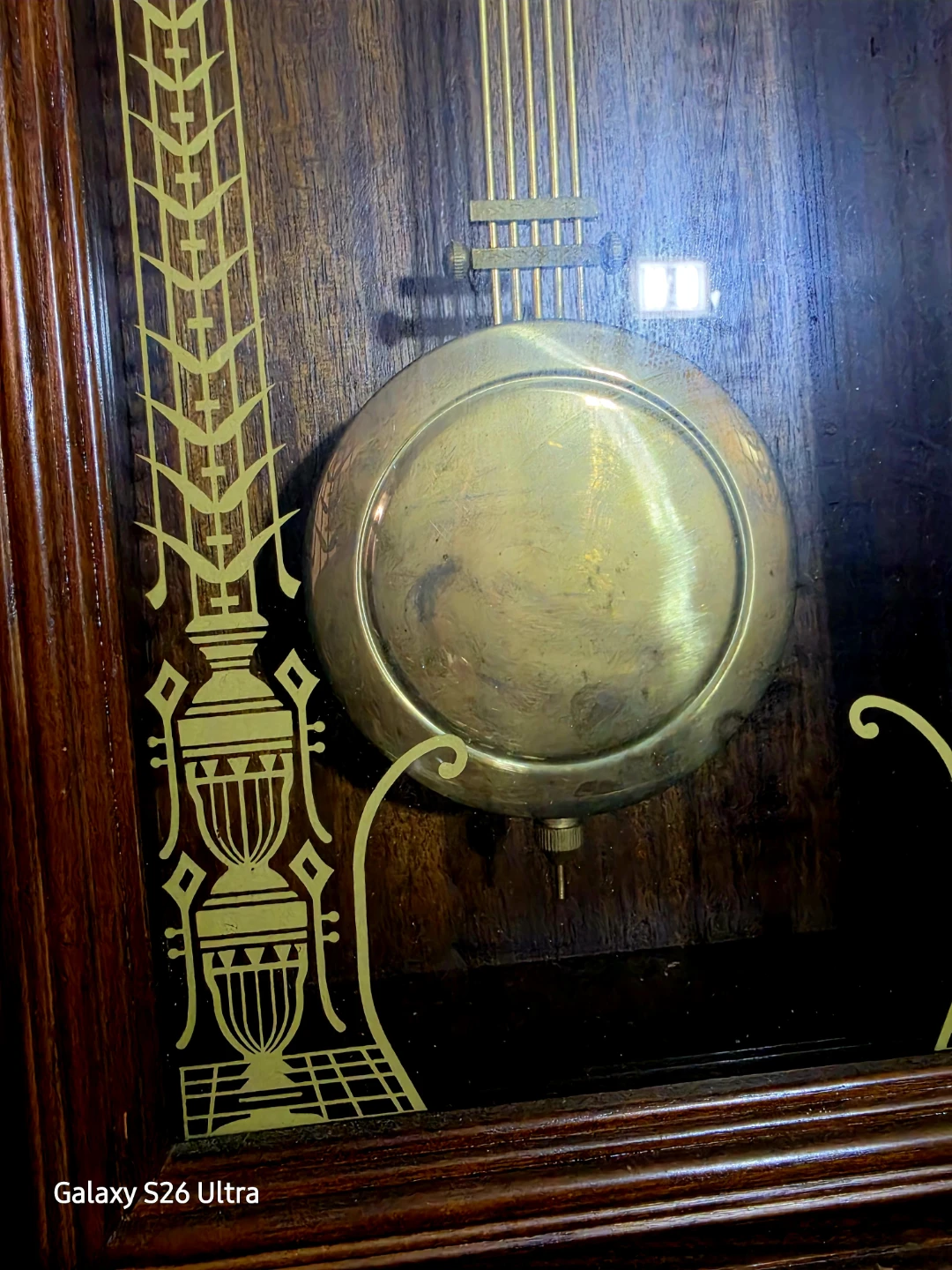 Vintage Rectangular Wall Clock Analog Roman Numerals Pendulum - photo 5