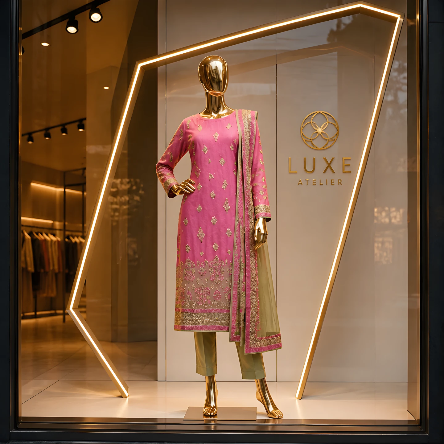 Luxe Atelier Pink Embroidered Salwar Kameez Set - photo 3