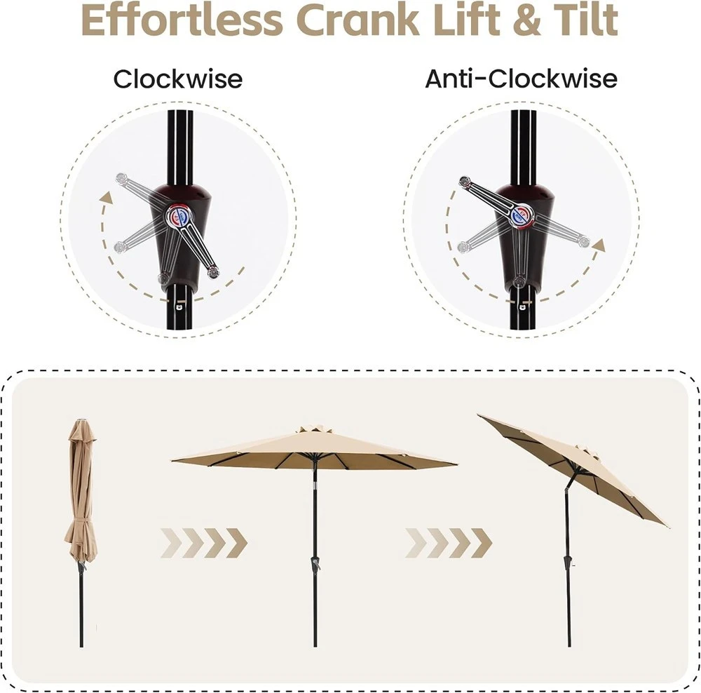 VEGOND 9ft Outdoor Patio Umbrella - photo 4