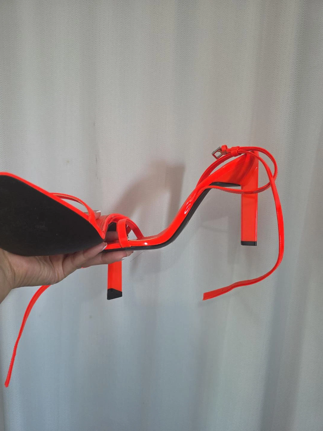 Marc Fisher Neon Orange Strappy Heels - photo 2