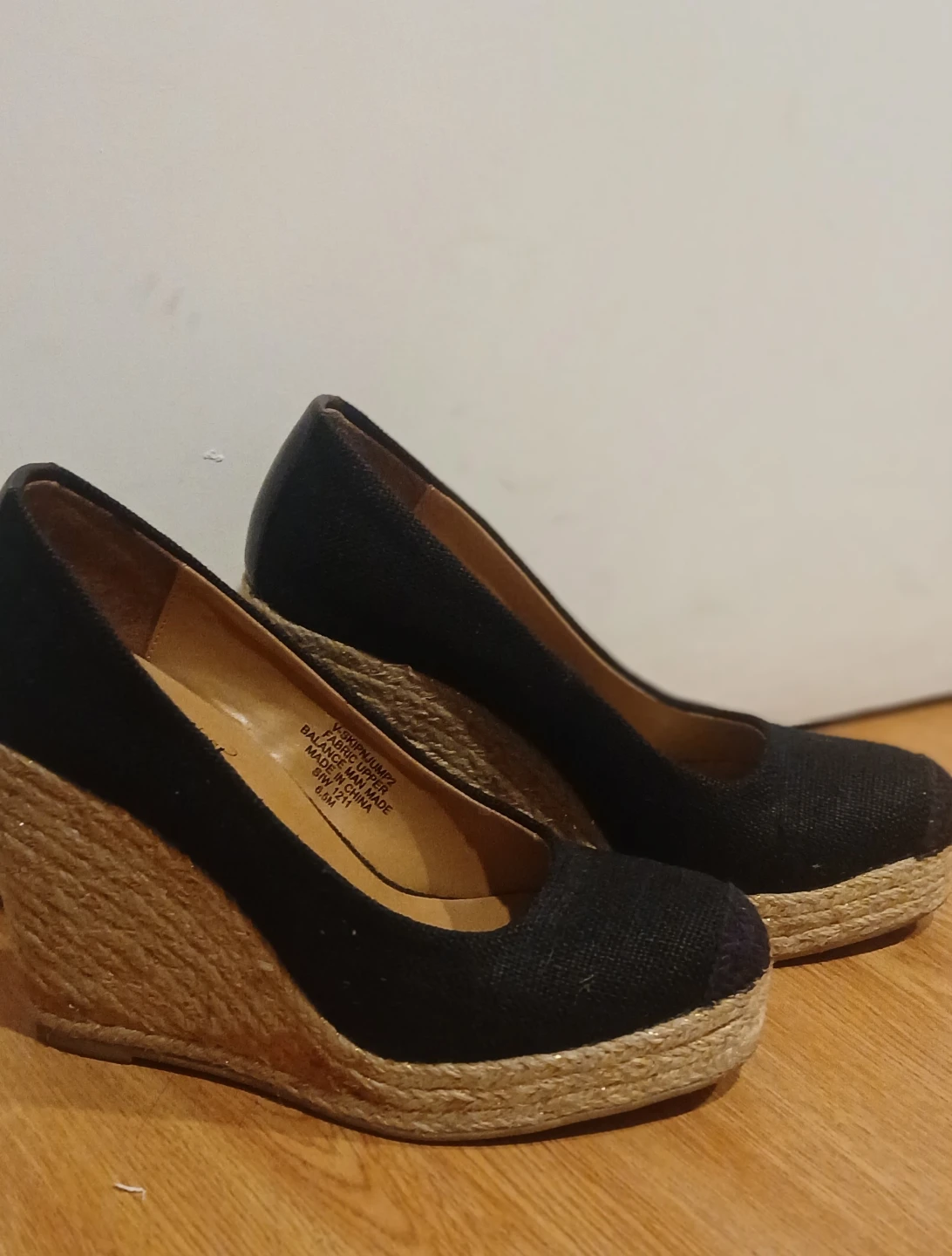 Nine West Black Espadrille Wedges