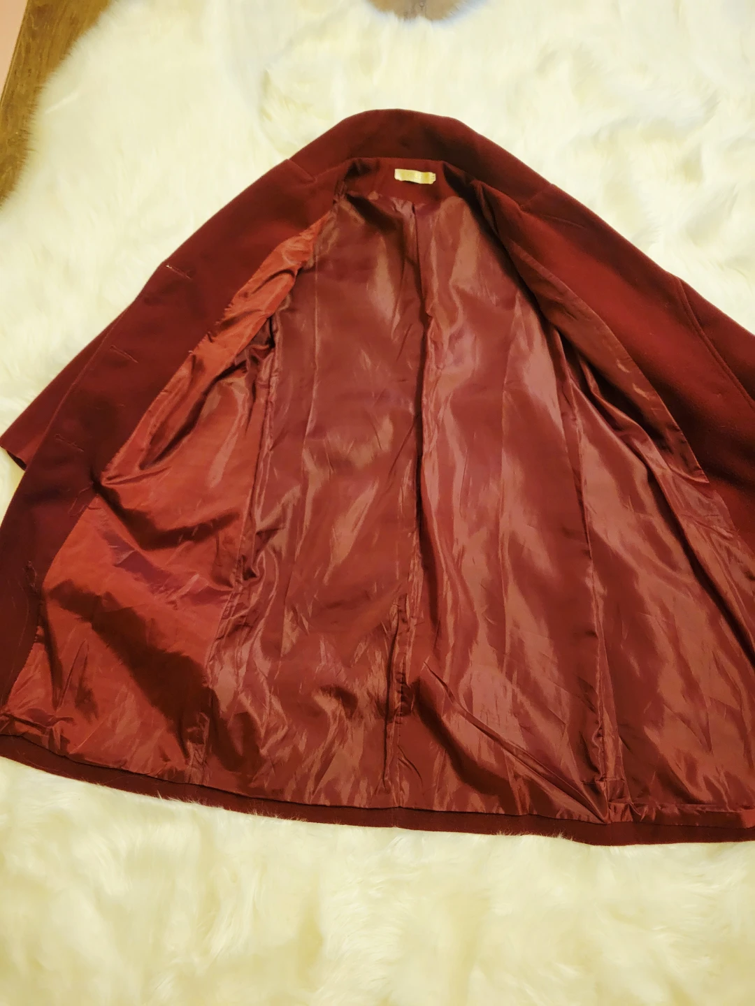 Size medium Burgundy Wool-Blend peacoat - photo 2