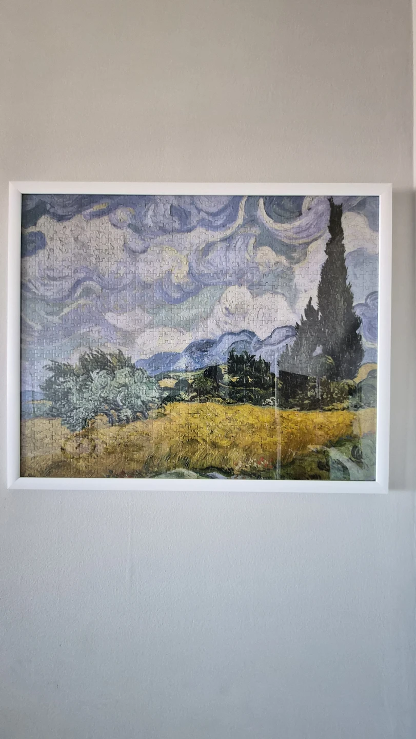 Van Gogh "Wheat Field with Cypresses" Framed Art (1000 pieces)