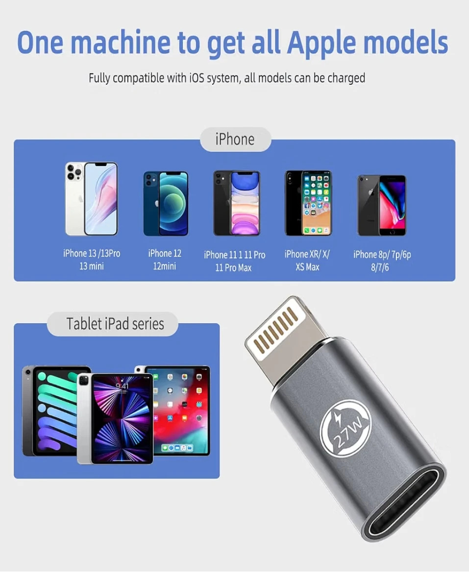 USB-C Female to Lightning Male Charging Adapter - photo 3