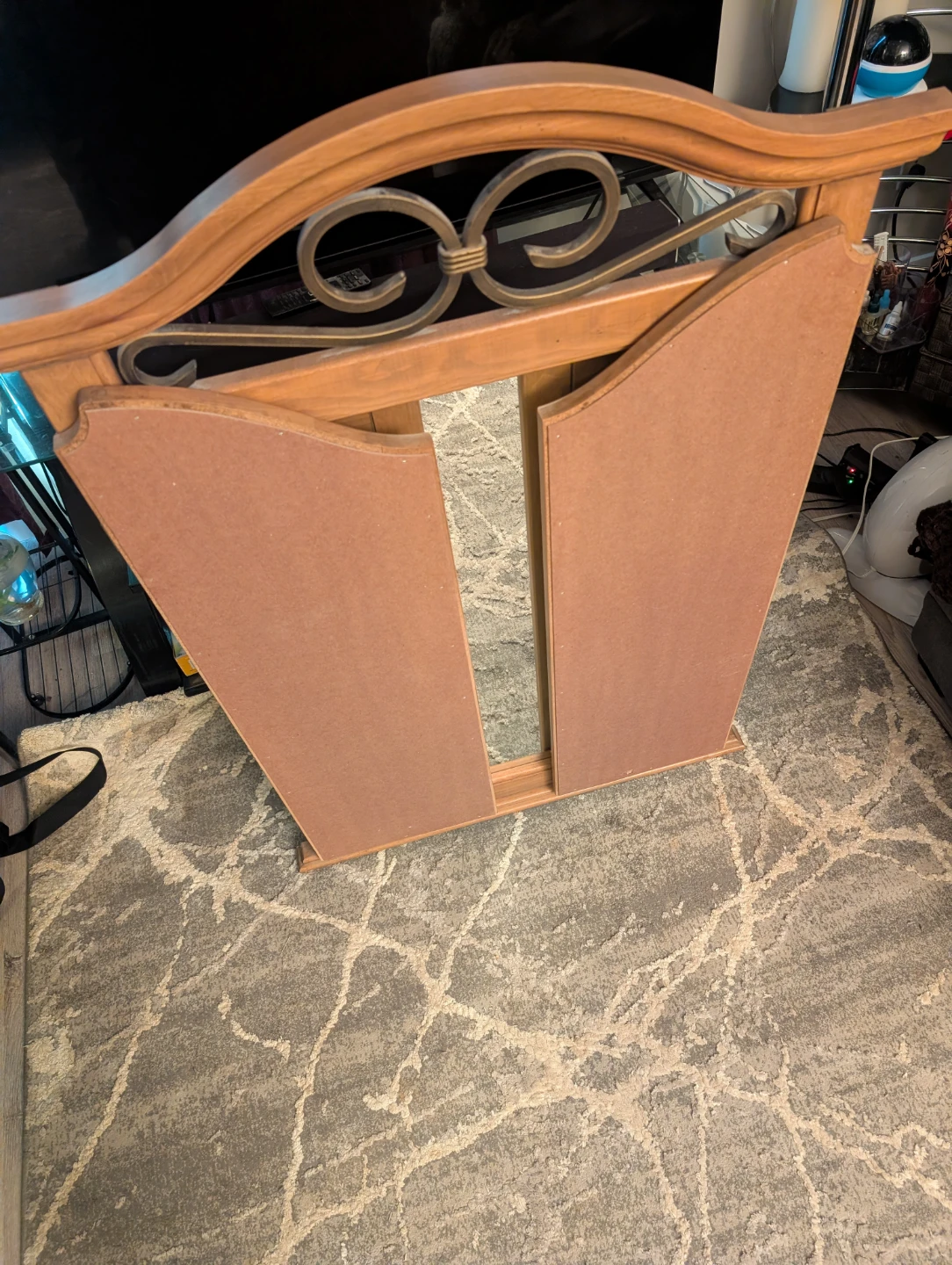 Trifold Wooden Vanity Mirror - photo 2