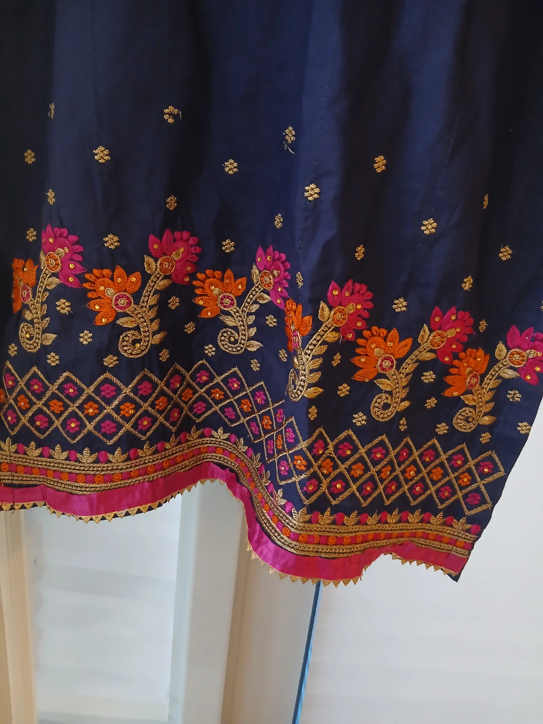 Embroidered Navy Salwar Kameez Set - photo 4