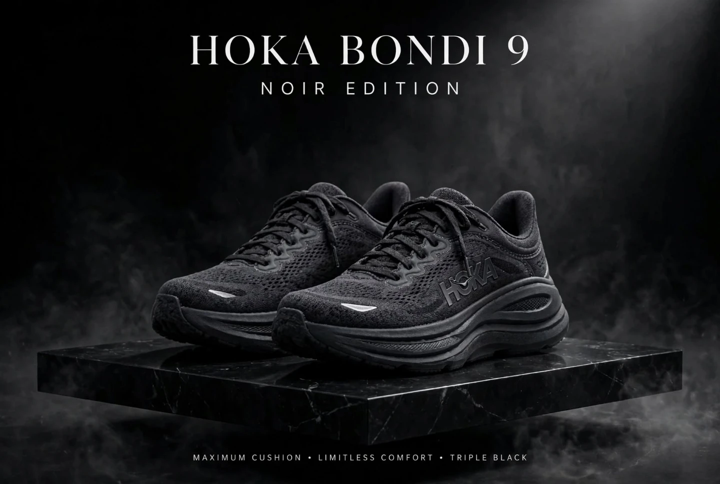 Hoka Bondi 9 Triple Black Running Shoes