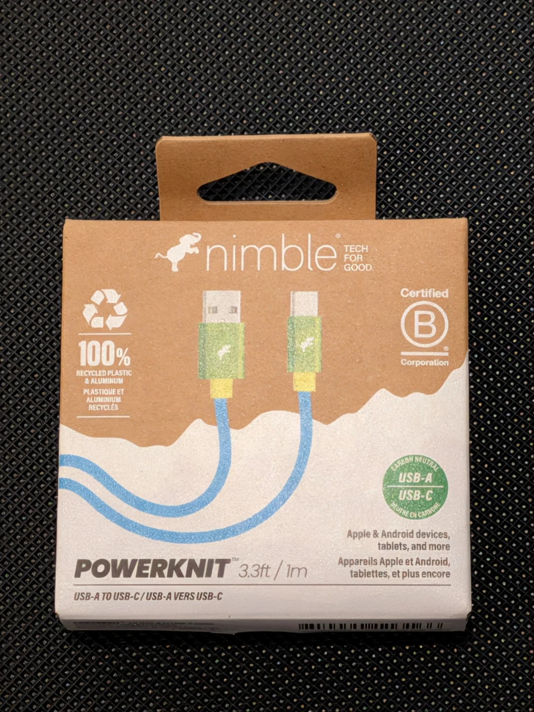 Nimble PowerKnit USB-A to USB-C Cable