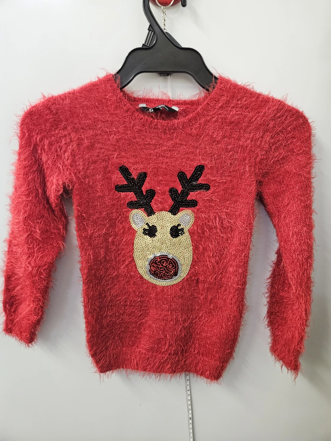 Red Reindeer Fuzzy Sweater 4/5 T