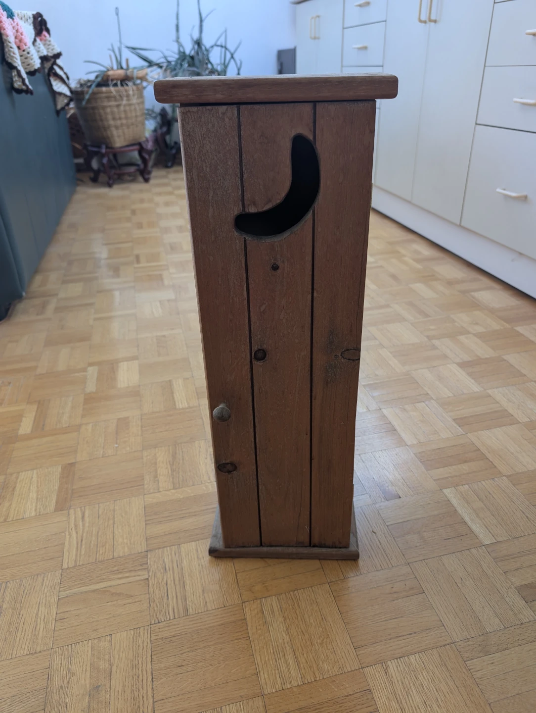 Rustic Wood Toilet Paper Holder Cabinet