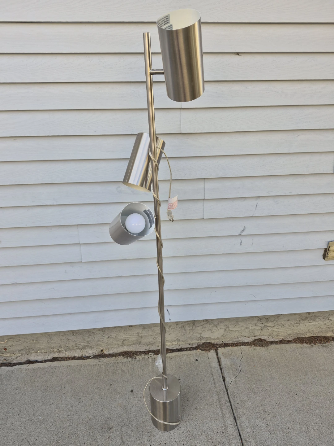 Brushed Nickel Three-Light Floor Lamp